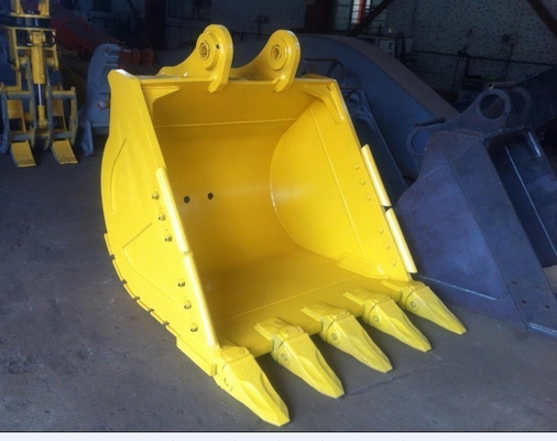 AX22U-4 Rock Teeth Bulldozer Excavator Rock Bucket Hitam Kuning Oranye Tugas Kunci JCB Heavy
